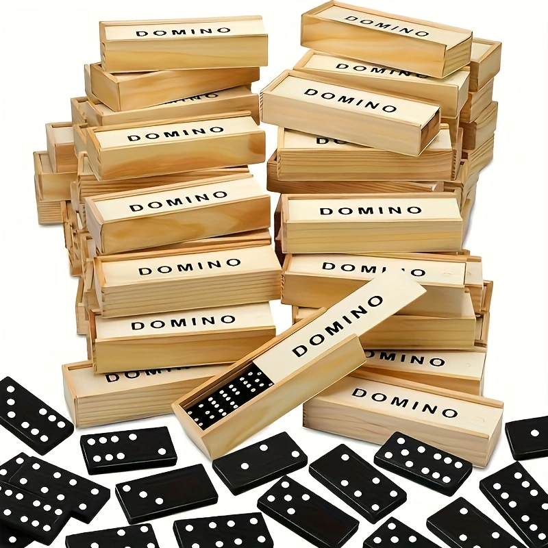 Woodworking Domino - 28 개/상자 미니 나무 도미노 세트,