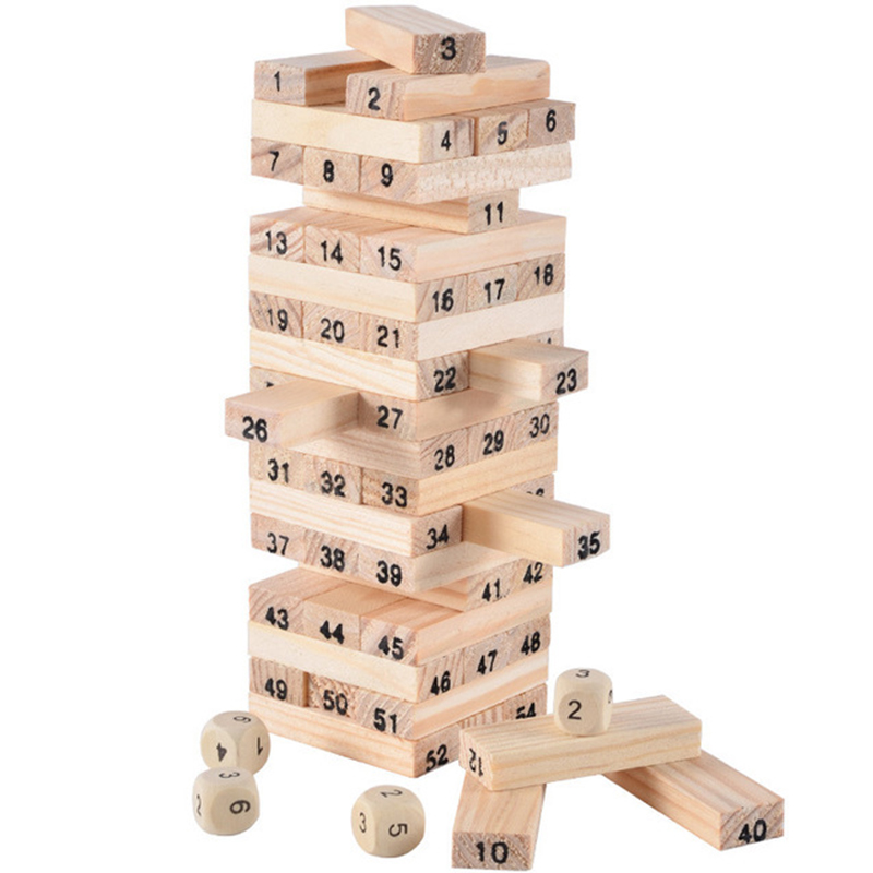 Woodworking Domino - 54Pcs 빌딩 블록 장난감 재미 있은