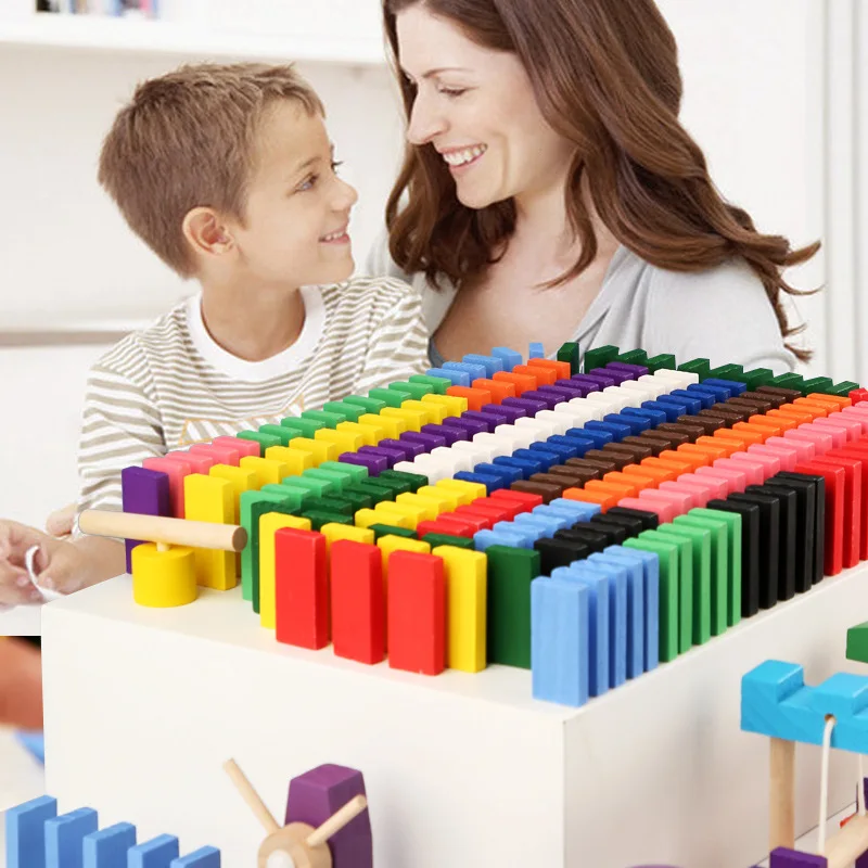 몬테소리 나무 무지개 도미노 장난감 기관 액세서리, 오 - Woodworking Domino 리뷰 및 가격
