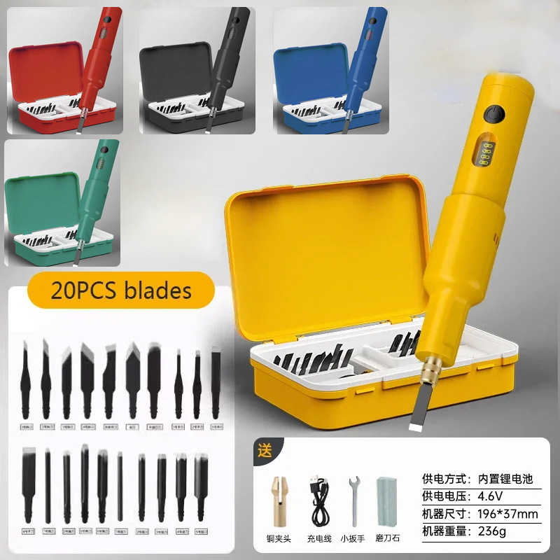 20PCS 블레이드 전기 조각 기계 세트 치즐 목공 소 - Woodworking Tool Stores 리뷰 및 가격