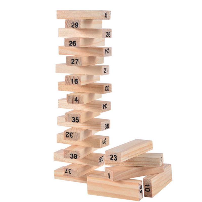 54Pcs 빌딩 블록 장난감 재미 있은 미니 나무 타워 - Woodworking Domino 리뷰 및 가격