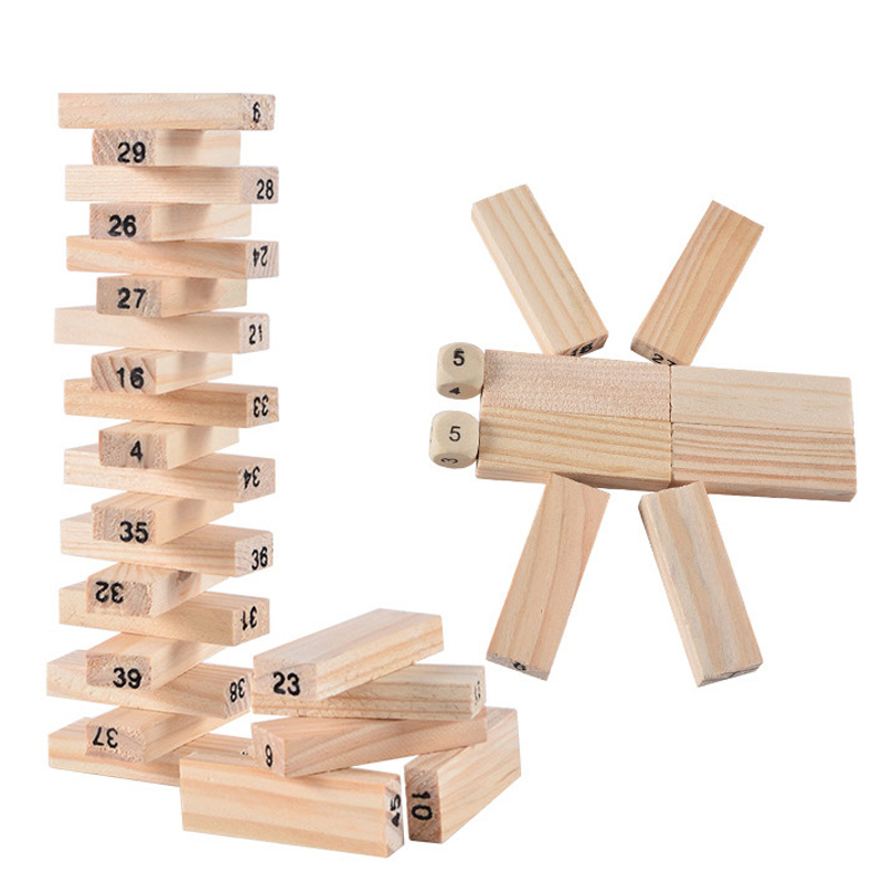 54Pcs 빌딩 블록 장난감 재미 있은 미니 나무 타워 - Woodworking Domino 리뷰 및 가격