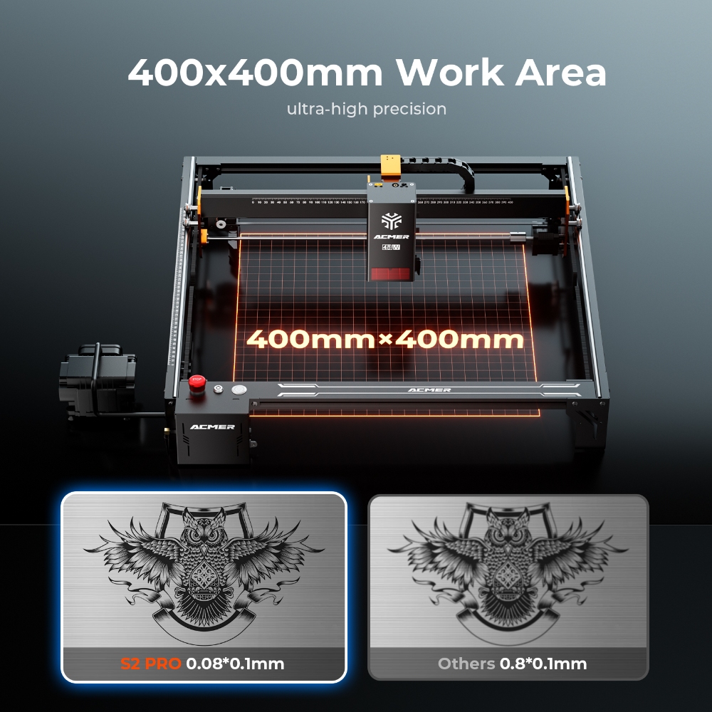 ACMER S2 PRO 36W/48W 레이저 조각기 기 - Woodworking Cnc Machine 리뷰 및 가격