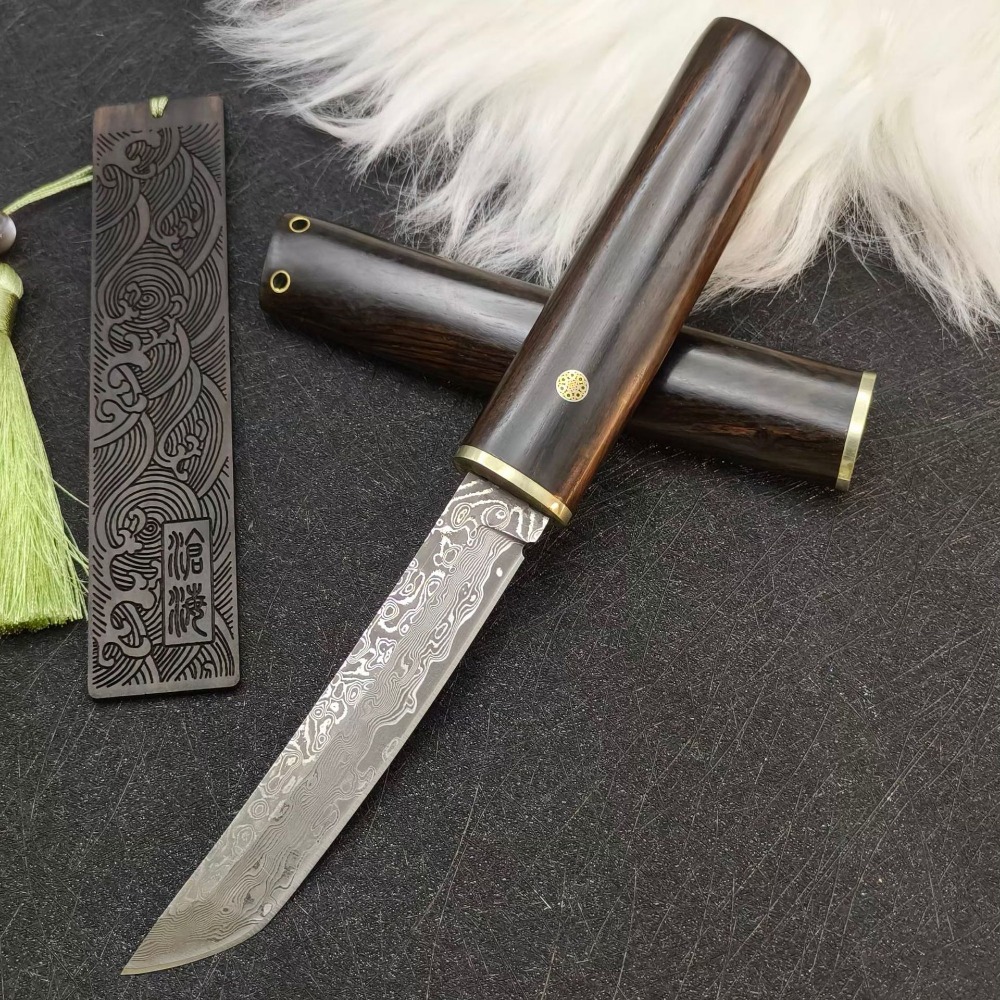 고경도 VG10 다마스커스 탄토 블레이드 에보니 핸들  - Woodworking In Japanese 리뷰 및 가격
